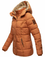 Marikoo Nekoo warm gefütterte Damen Winterjacke mit Kunstfell Cinnamon Größe S - Gr. 36