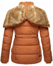 Marikoo Nekoo warm gefütterte Damen Winterjacke mit Kunstfell Cinnamon Größe S - Gr. 36