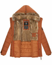Marikoo Nekoo warm gefütterte Damen Winterjacke mit Kunstfell Cinnamon Größe S - Gr. 36