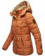 Marikoo Nekoo warm gefütterte Damen Winterjacke mit Kunstfell Cinnamon Größe S - Gr. 36