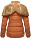 Marikoo Nekoo warm gefütterte Damen Winterjacke mit Kunstfell Cinnamon Größe S - Gr. 36