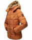 Marikoo Nekoo warm gefütterte Damen Winterjacke mit Kunstfell Cinnamon Größe S - Gr. 36