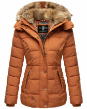 Marikoo Nekoo warm gefütterte Damen Winterjacke mit Kunstfell Cinnamon Größe M - Gr. 38