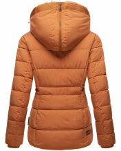 Marikoo Nekoo warm gefütterte Damen Winterjacke mit Kunstfell Cinnamon Größe M - Gr. 38