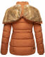 Marikoo Nekoo warm gefütterte Damen Winterjacke mit Kunstfell Cinnamon Größe M - Gr. 38