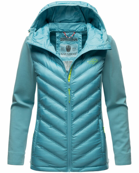 Navahoo Nimm mich mit Damen Fleece Hybrid Jacke Trekking Wanderjacke Misty-Blue-Gr.S