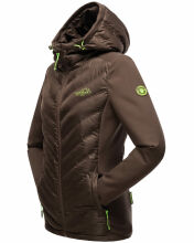 Navahoo Nimm mich mit Damen Fleece Hybrid Jacke Trekking Wanderjacke Dark-Choco-Gr.XS