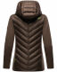 Navahoo Nimm mich mit Damen Fleece Hybrid Jacke Trekking Wanderjacke Dark-Choco-Gr.XS