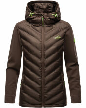 Navahoo Nimm mich mit Damen Fleece Hybrid Jacke Trekking Wanderjacke Dark-Choco-Gr.S
