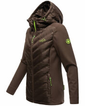 Navahoo Nimm mich mit Damen Fleece Hybrid Jacke Trekking Wanderjacke Dark-Choco-Gr.S