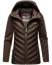 Navahoo Nimm mich mit Damen Fleece Hybrid Jacke Trekking Wanderjacke Dark-Choco-Gr.XXL
