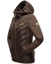 Navahoo Nimm mich mit Damen Fleece Hybrid Jacke Trekking Wanderjacke Dark-Choco-Gr.XXL