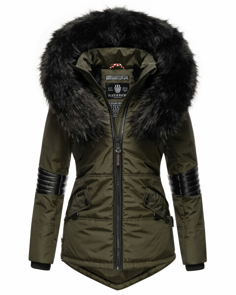 Navahoo Nirvana Damen Parka Winterjacke Olive Größe S - Gr. 36