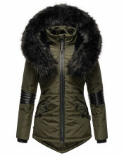 Navahoo Nirvana Damen Parka Winterjacke Olive Größe S - Gr. 36