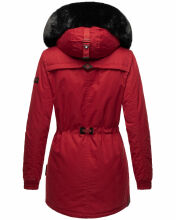 Navahoo Olessaa Damen halblange Winterjacke mit Kapuze Blood Red Größe S - Gr. 36
