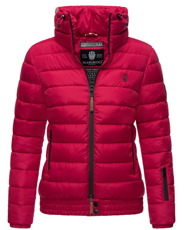 Marikoo Poison Damen Steppjacke Stehkragen Fuchsia