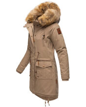 Navahoo Rosinchen Damen Winterjacke mit Kapuze Taupe Gr&ouml;&szlig;e M - Gr. 38