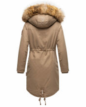 Navahoo Rosinchen Damen Winterjacke mit Kapuze Taupe Größe L - Gr. 40