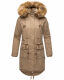 Navahoo Rosinchen Damen Winterjacke mit Kapuze Taupe Größe L - Gr. 40
