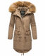 Navahoo Rosinchen Damen Winterjacke mit Kapuze Taupe Größe XL - Gr. 42