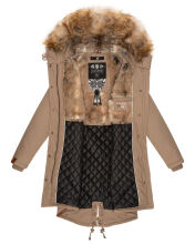Navahoo Rosinchen Damen Winterjacke mit Kapuze Taupe Gr&ouml;&szlig;e XXL - Gr. 44