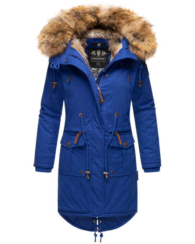 Navahoo Rosinchen Damen Winterjacke mit Kapuze Blue Jean Größe S - Gr. 36