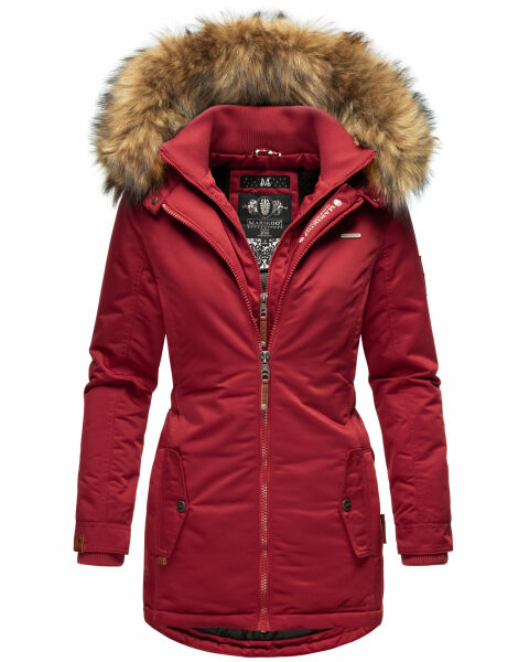 Marikoo Sanakoo Damen Winterjacke mit Teddyfell Blood Red Größe S - Gr. 36