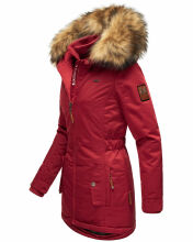 Marikoo Sanakoo Damen Winterjacke mit Teddyfell Blood Red Gr&ouml;&szlig;e S - Gr. 36