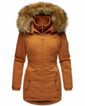 Marikoo Sanakoo Damen Winterjacke mit Teddyfell Cinnamon Größe S - Gr. 36