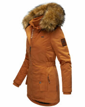 Marikoo Sanakoo Damen Winterjacke mit Teddyfell Cinnamon Größe S - Gr. 36