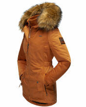 Marikoo Sanakoo Damen Winterjacke mit Teddyfell Cinnamon Größe S - Gr. 36