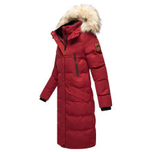 Marikoo Schneesternchen Damen lange Winter Steppjacke mit Kapuze Blood Red Größe M - Gr. 38