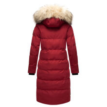 Marikoo Schneesternchen Damen lange Winter Steppjacke mit Kapuze Blood Red Größe M - Gr. 38