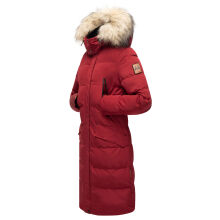 Marikoo Schneesternchen Damen lange Winter Steppjacke mit Kapuze Blood Red Größe M - Gr. 38