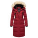 Marikoo Schneesternchen Damen lange Winter Steppjacke mit Kapuze Blood Red Größe M - Gr. 38