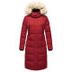 Marikoo Schneesternchen Damen lange Winter Steppjacke mit Kapuze Blood Red Größe M - Gr. 38