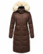 Marikoo Schneesternchen ladies long winter hooded quilted jacket Dark Choco Größe M - Gr. 38