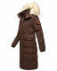 Marikoo Schneesternchen ladies long winter hooded quilted jacket Dark Choco Größe M - Gr. 38