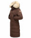 Marikoo Schneesternchen ladies long winter hooded quilted jacket Dark Choco Größe M - Gr. 38