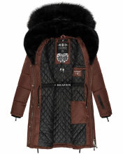 Navahoo Sinja Damen Winter Parka Jacke mit Kapuze Schoko Größe  S - Gr. 36