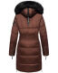 Navahoo Sinja Damen Winter Parka Jacke mit Kapuze Schoko Größe  S - Gr. 36