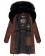 Navahoo Sinja Damen Winter Parka Jacke mit Kapuze Schoko Größe  S - Gr. 36
