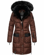 Navahoo Sinja Damen Winter Parka Jacke mit Kapuze Schoko Größe  M - Gr. 38