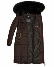 Navahoo Sinja Damen Winter Parka Jacke mit Kapuze Schoko Größe XL - Gr. 42
