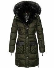 Navahoo Sinja Damen Winter Parka Jacke mit Kapuze Olive Gr&ouml;&szlig;e XL - Gr. 42