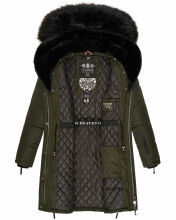 Navahoo Sinja Damen Winter Parka Jacke mit Kapuze Olive Gr&ouml;&szlig;e XL - Gr. 42