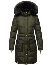 Navahoo Sinja Damen Winter Parka Jacke mit Kapuze Olive Gr&ouml;&szlig;e XXL - Gr. 44
