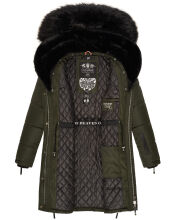 Navahoo Sinja Damen Winter Parka Jacke mit Kapuze Olive Gr&ouml;&szlig;e XXL - Gr. 44