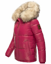 Navahoo Tikunaa Damen Winterjacke mit Kapuze und Kunstfellkragen Fuchsia Gr&ouml;&szlig;e XS - Gr. 34