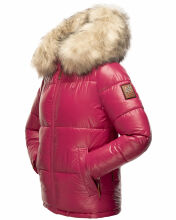 Navahoo Tikunaa Damen Winterjacke mit Kapuze und Kunstfellkragen Fuchsia Gr&ouml;&szlig;e S - Gr. 36